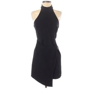 BCBGeneration Asymmetric Halter Black Mini Dress